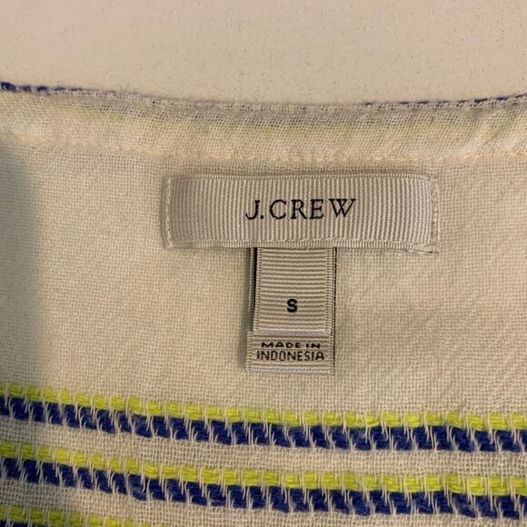 J Crew Dress Womens S Small Multi Cotton Striped Beach Cover Up V Neck Tunic - Picture 9 of 12